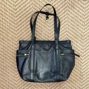Fossil Caitlyn Leather Tote - Black